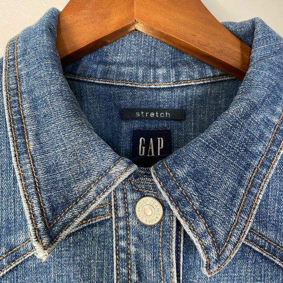 Vintage Gap Denim Snap up Jacket Sz M - Picture 5 of 6
